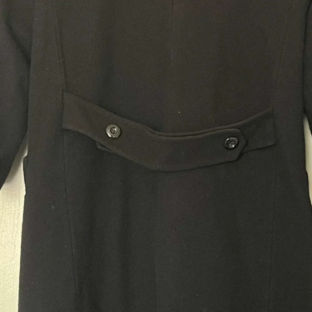 DONNYBROOK Black Vintage 100% Wool Coat Double Breasted full Length S 2P - Picture 7 of 14
